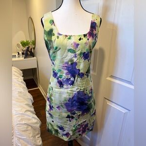 Jones New York Watercolour Floral Sheath Dress Size 6 Wedding Guest Garden Party